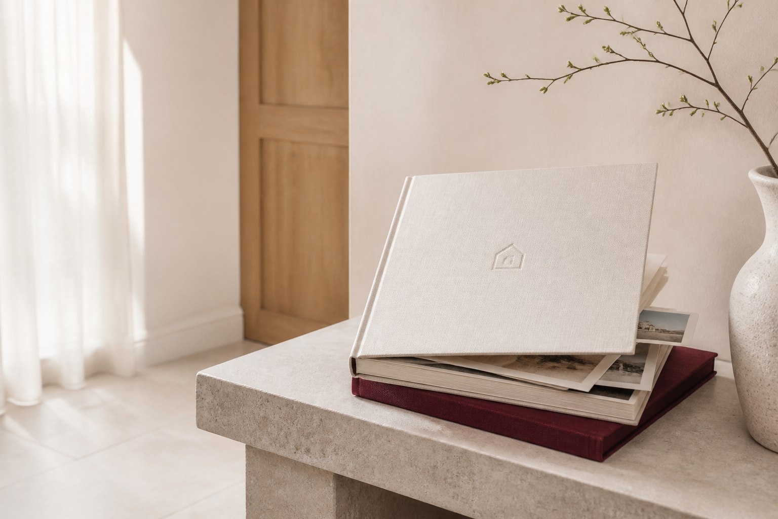 Livres souvenirs Mémoire Maison dans un intérieur lumineux